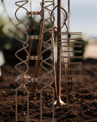 Vkmd Double-Helix Steel Plant Trellis Bronze 28 Inch - Detail view