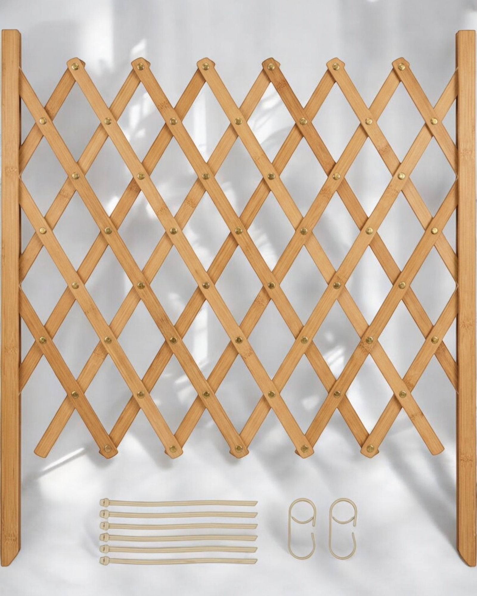 Vkmd Expandable Bamboo Scissor Plant Trellis Natural 32 Inch - Lifestyle view