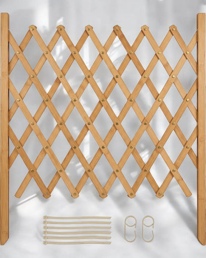 Vkmd Expandable Bamboo Scissor Plant Trellis Natural 32 Inch - Lifestyle view